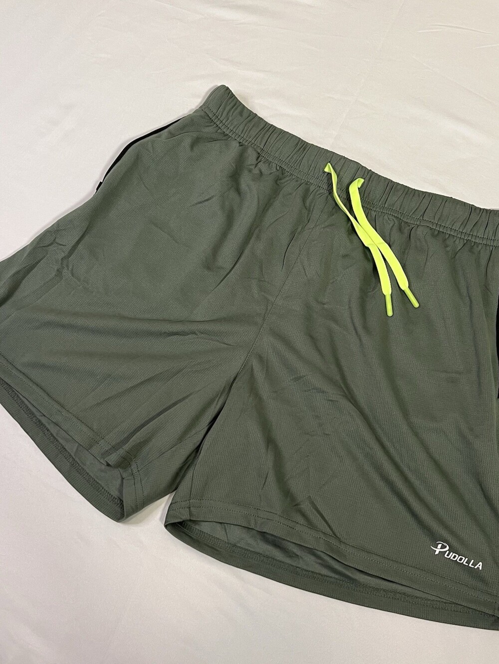 Pudolla Men’s Running Shorts Size L Green Athletic NWT